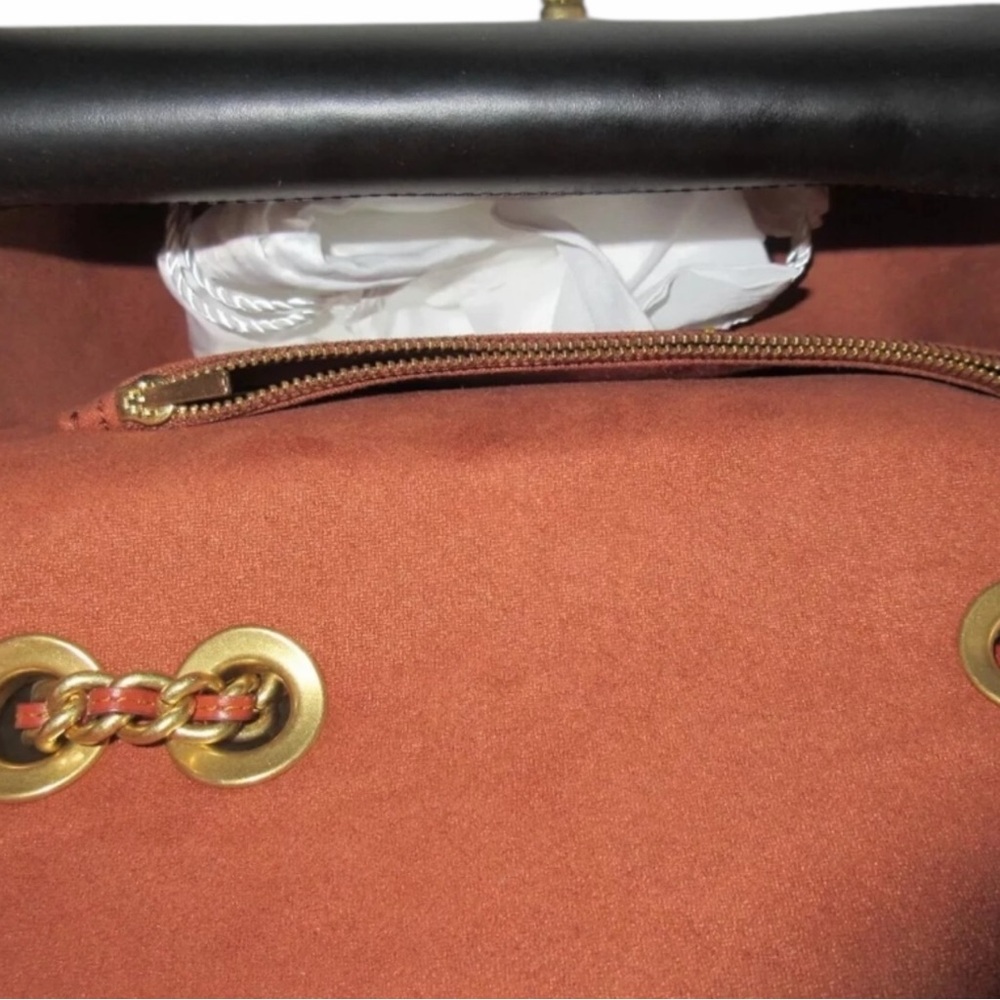 COACH MADISON SHOULDER BAG SIGNATURE CANVAS RIVETS AND SNAKESKIN DETAIL - Picture 9 of 10